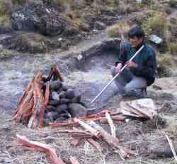 Wrangler preparing
barbecue